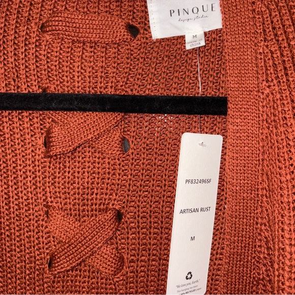 NEW! PINQUE Rust Cardigan With Stationary Corset On Back- GORGEOUSNESS! - Picture 10 of 10